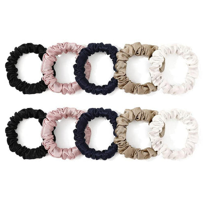 100% Seide Haargummis Damen Pferdeschwanzhalter Rosa Elfenbein 10er