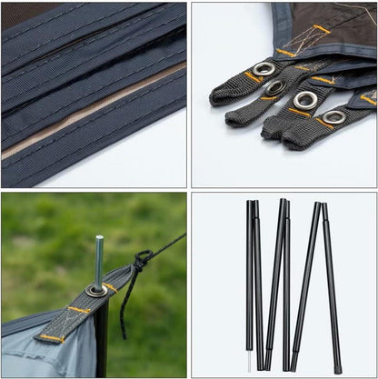 Forceatt Zeltplane Tarp 3,7x4,3m Ultraleicht Wasserdicht mit 6 Umreifungspunkten
