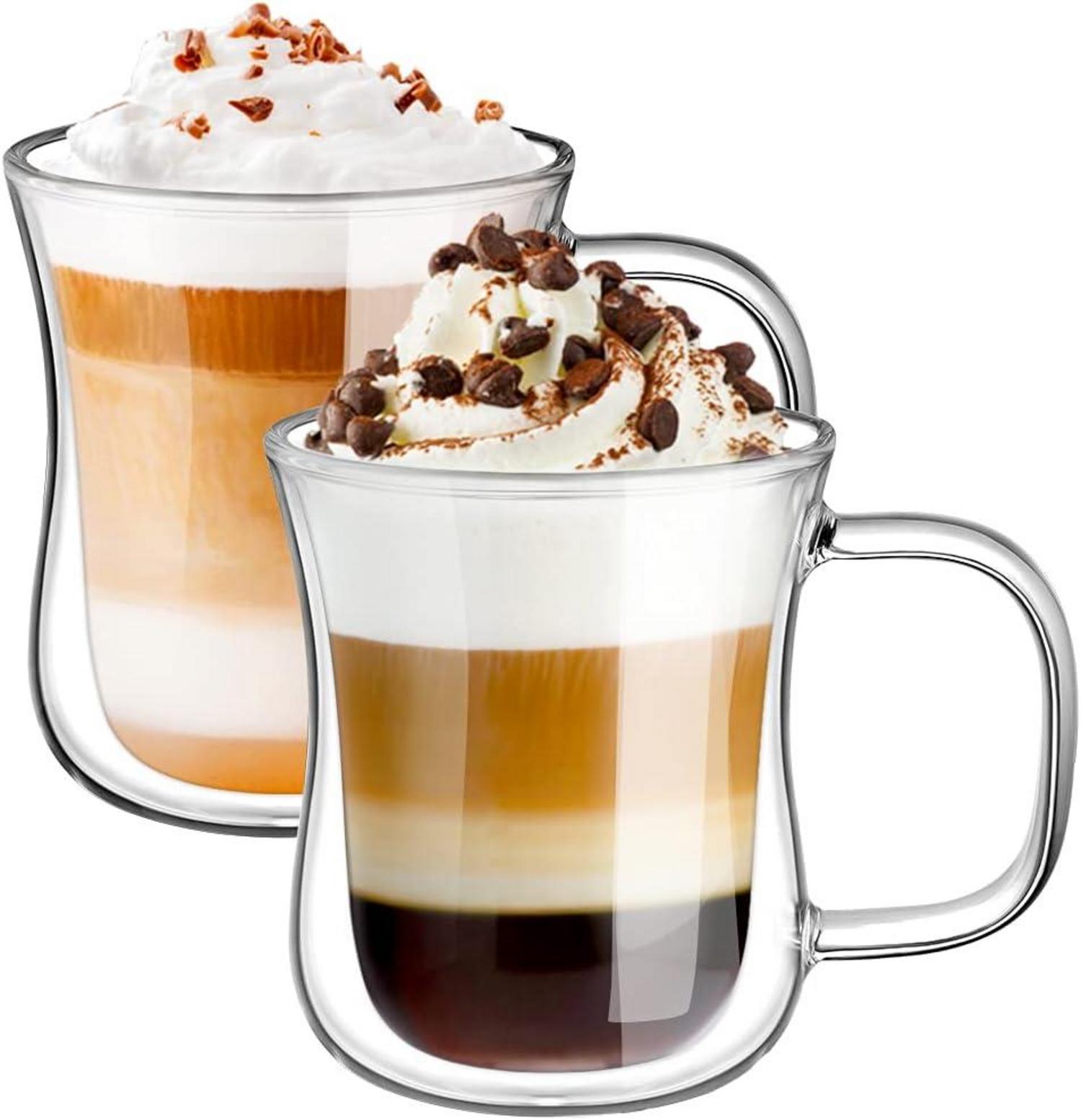 Doppelwandige Gläser Borosilikatglas Kaffeetassen Set 240ml