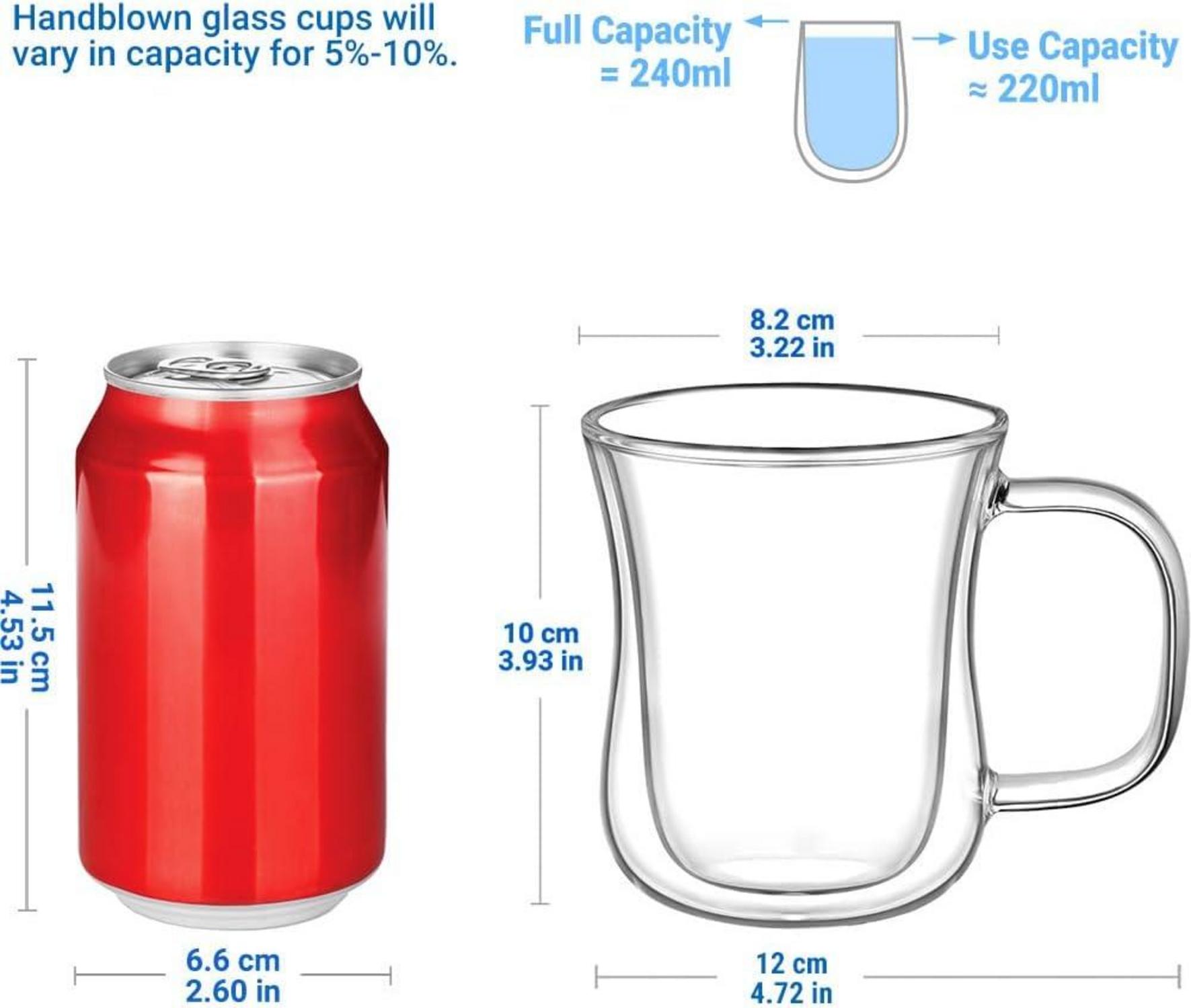 Doppelwandige Latte Macchiato Gläser Borosilikatglas 240ml