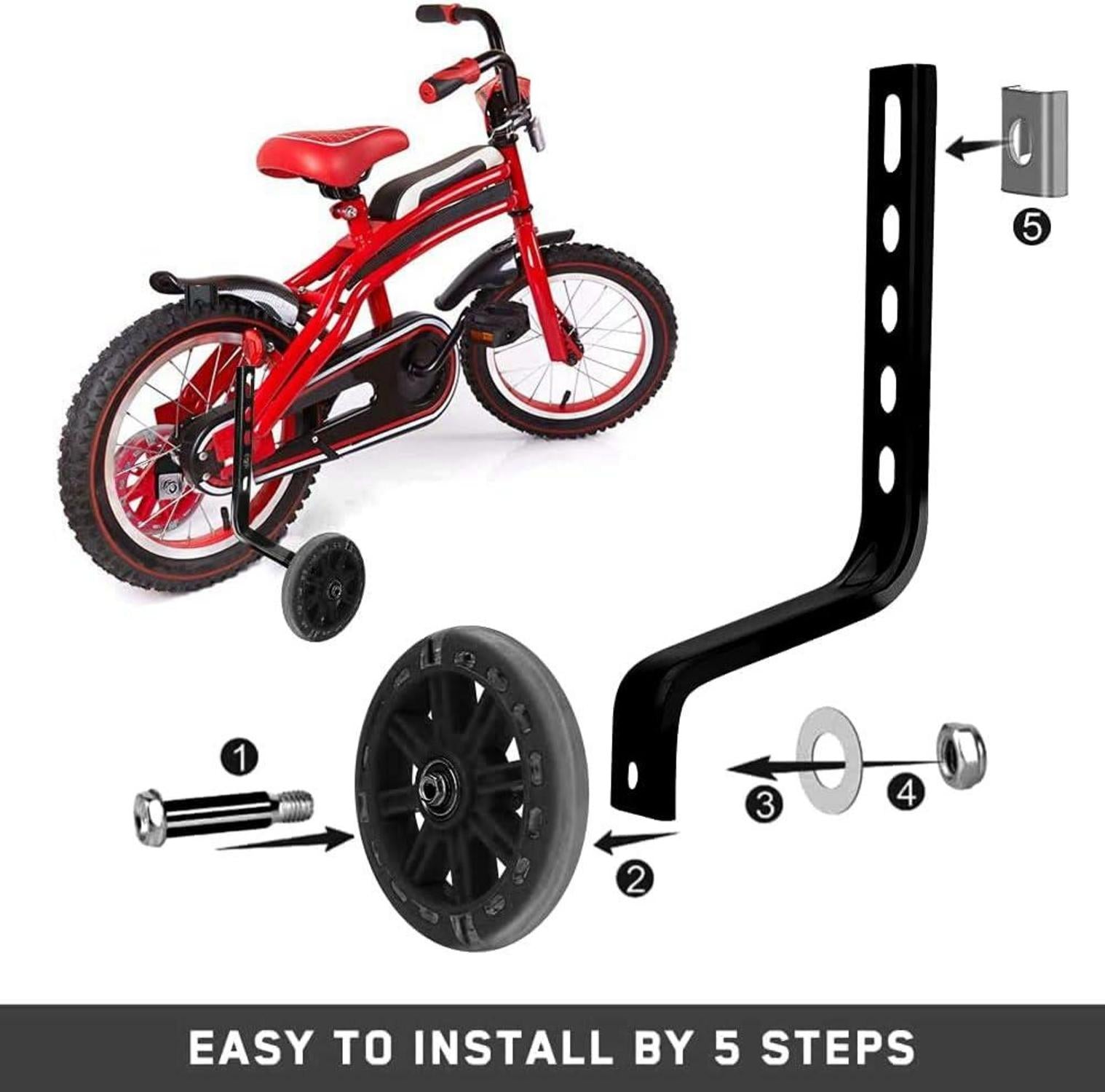 Stützräder Universal für Kinderfahrrad Schwarz/1PCS