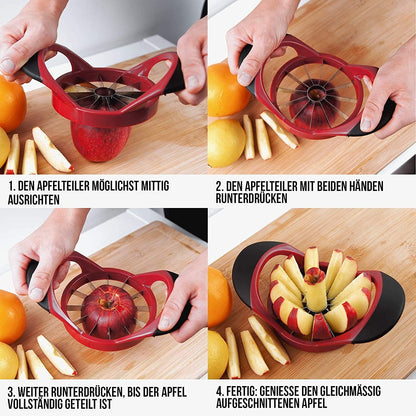 Apfelentkerner und -schneider Edelstahl 12 Klingen anti-rutsch Griff