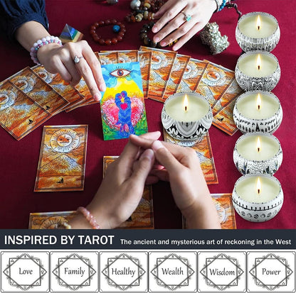 Tarot Duftkerzen Set 6 Kerzen Lavendel Aromatherapie Geschenk Frauen