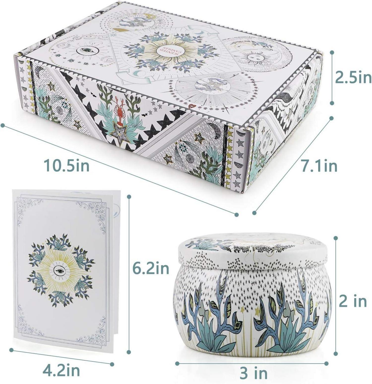 Tarot Duftkerzen Geschenkset 6er Lavendel Ingwer Citrus Salbei Minze