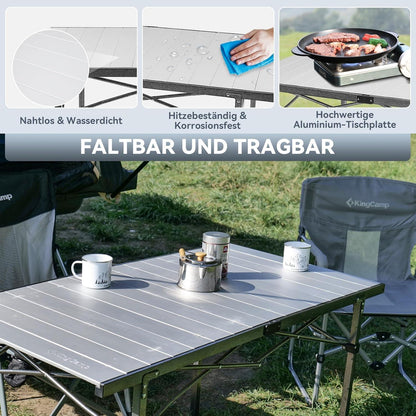 Klapptisch Aluminium Campingtisch faltbar, 80kg Traglast
