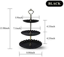Dessertständer 3 Ebenen Cupcake-Ständer Schwarz