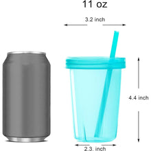 Kinderbecher 330 ml mit Strohhalm und Deckel in 7 Farben