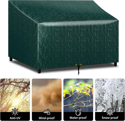 Gartenbank Abdeckung 2 Sitzer Wasserdicht Grün 134x66x63/89cm