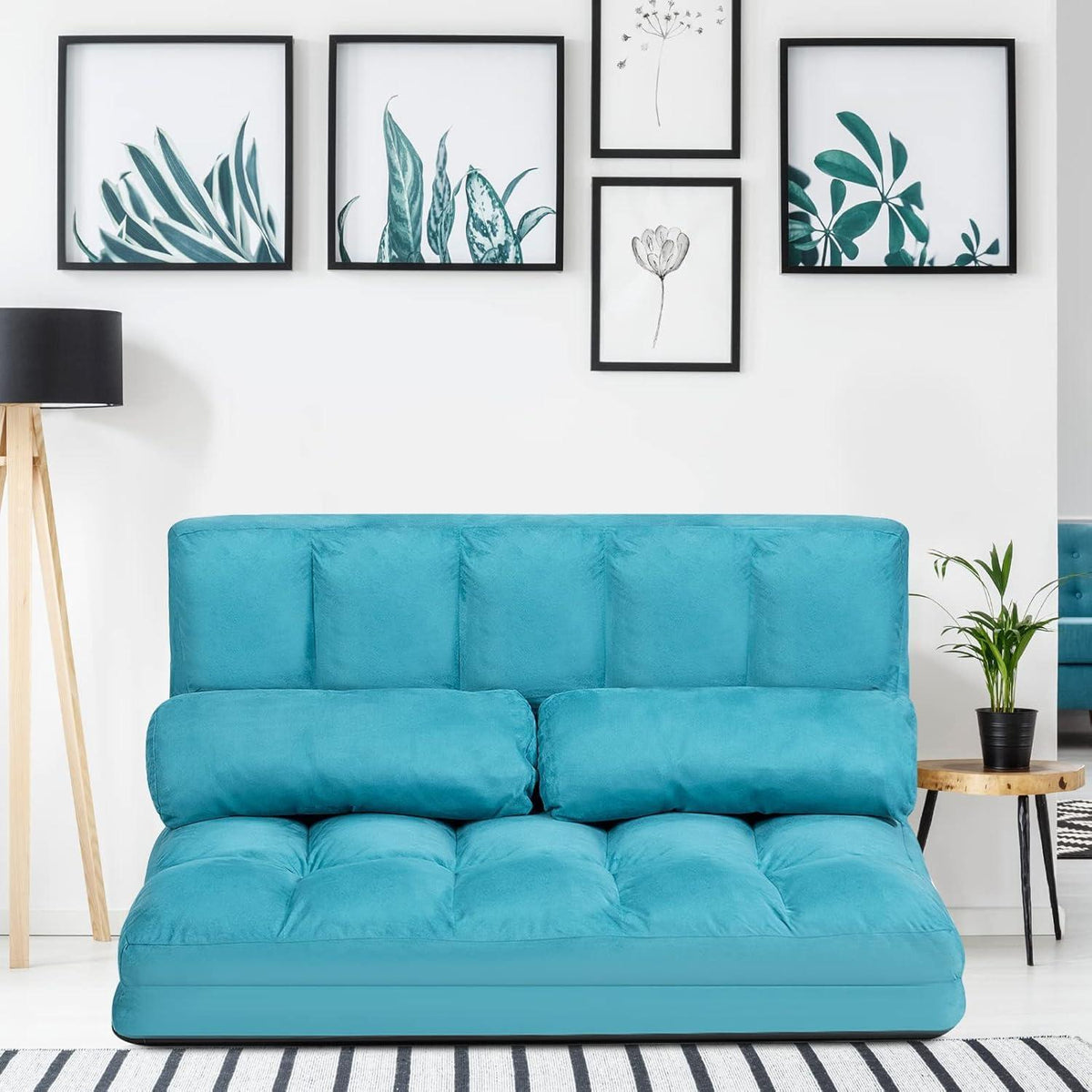 2-Sitzer Bodensofa mit Schlaffunktion & 6-stufiger Verstellung