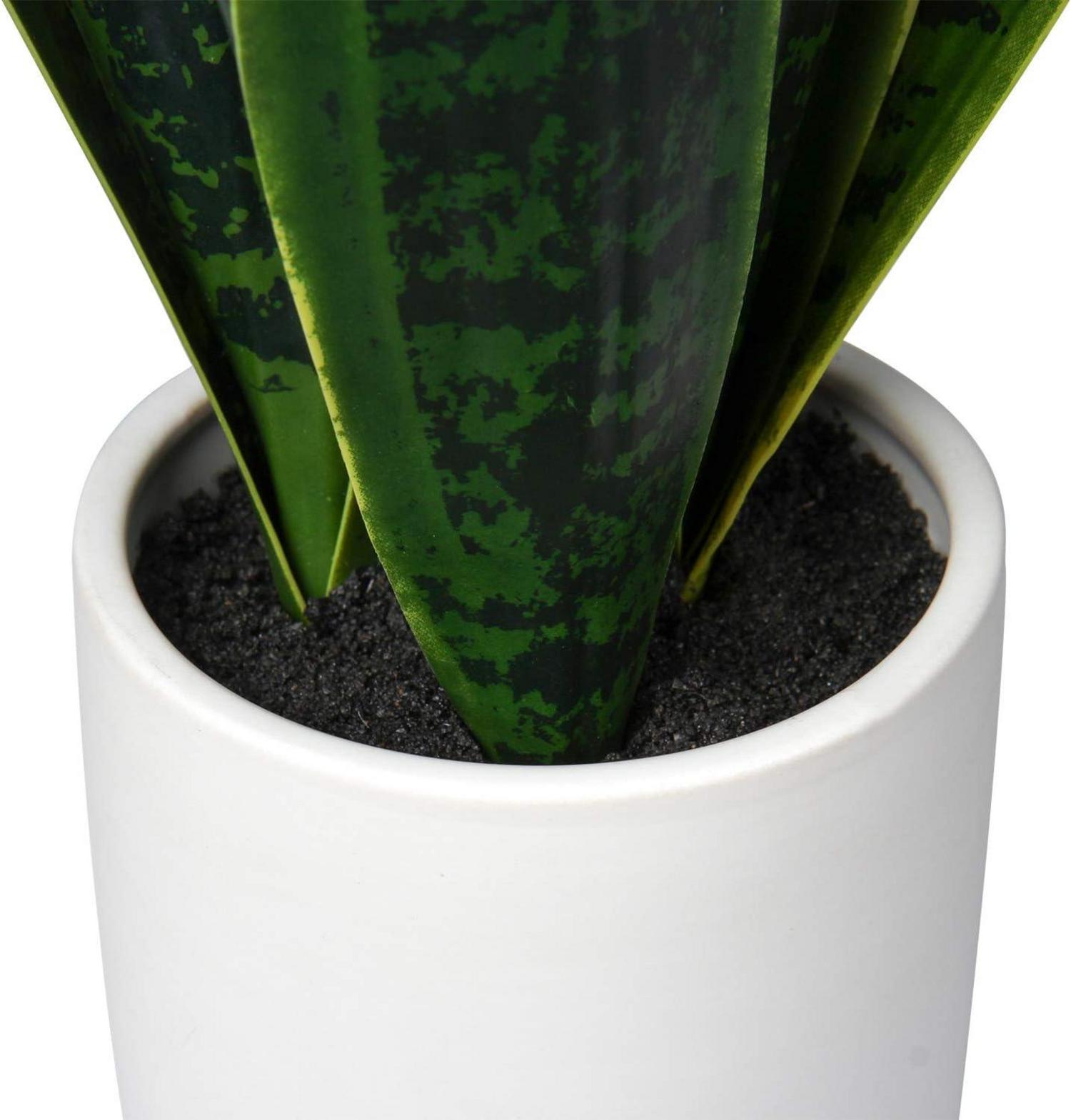 Künstliche Sansevieria Zimmerpflanze Deko in Weißem Topf 40.6cm