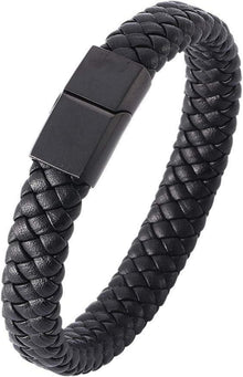 Klassisches Lederarmband für Männer Jugend Geschenk Schwarz