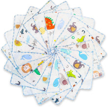 Baby Musselin Waschlappen 100% Baumwolle Tierwelt 18er Pack