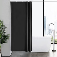 Schmaler Duschvorhang Eck Dusche Badewanne Textil Polyester Schwarz