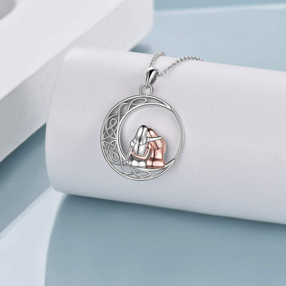 Schwester-Halskette 925 Sterling Silber Anhänger Keltischer