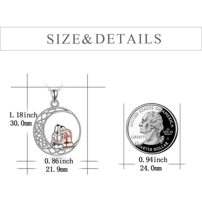 Schwester-Halskette 925 Sterling Silber Anhänger Keltischer