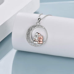 Schwester-Halskette 925 Sterling Silber Anhänger Keltischer