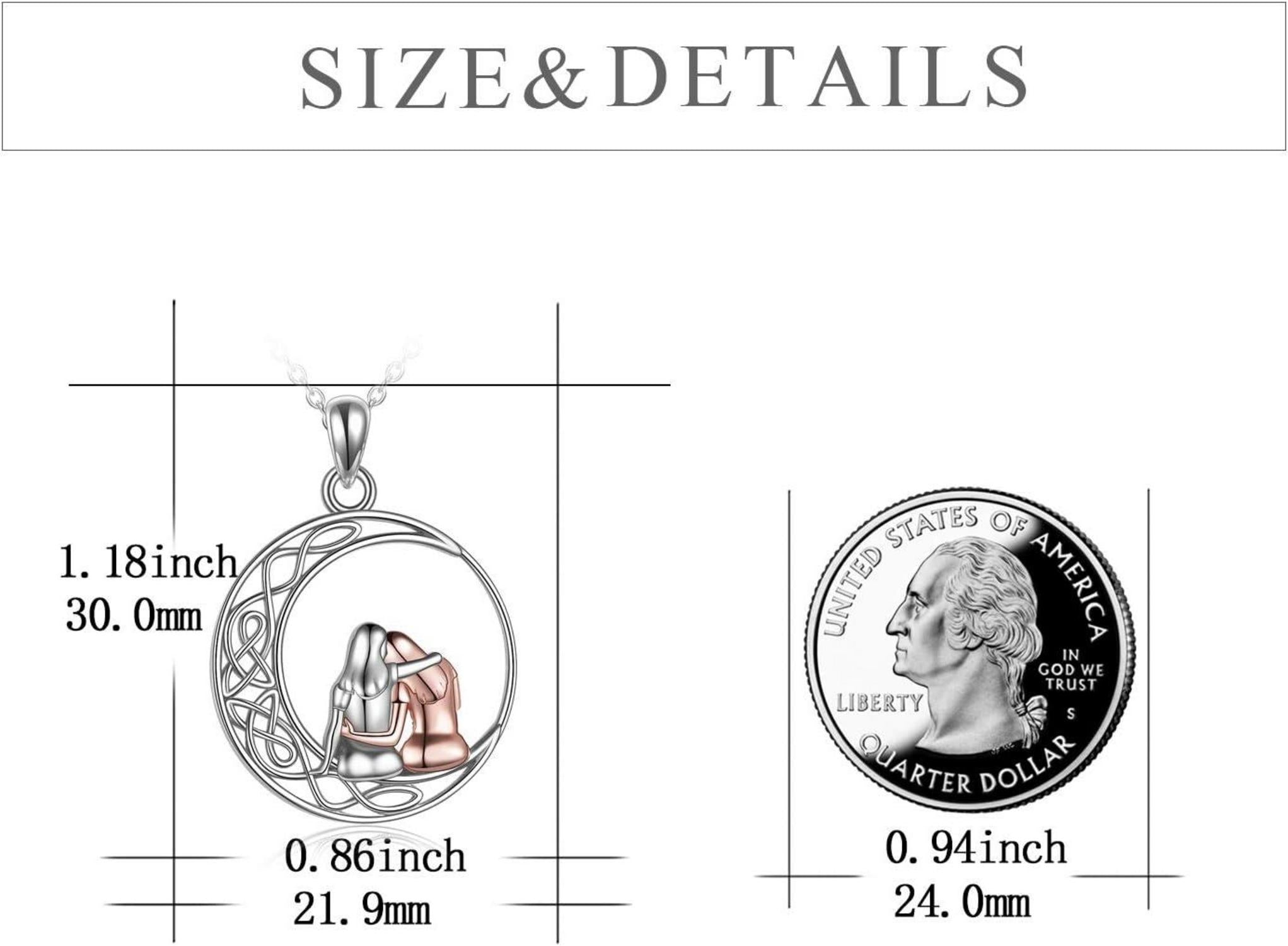 Schwester-Halskette 925 Sterling Silber Anhänger Geburtstagsgeschenke