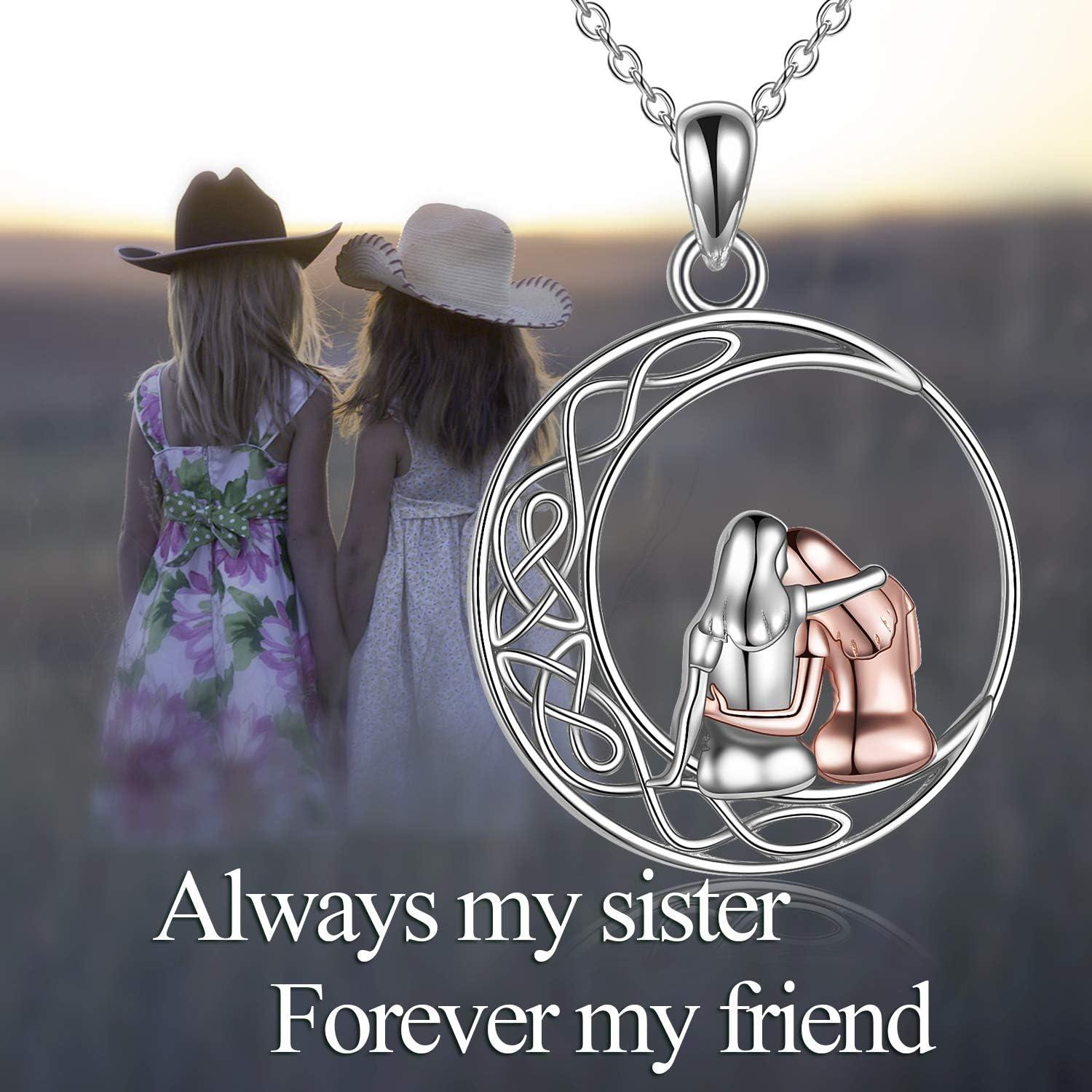 Schwester-Halskette Sterling Silber Anhänger Geburtstagsgeschenke