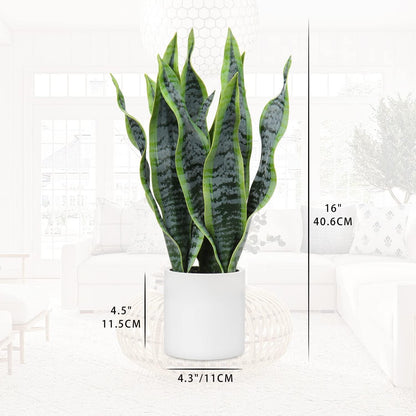 Künstliche Sansevieria Zimmerpflanze Dekopflanze in Weißem