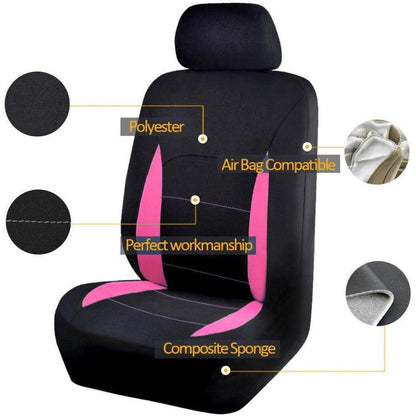 Auto Sitzbezüge Universal Set Rosa Schwarz 5-teilig