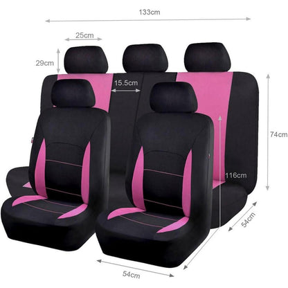 Auto Sitzbezüge Universal Set Rosa Schwarz 5-teilig