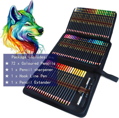 72er Buntstift Set mit Premium Reißverschluss Fall
