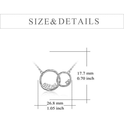 925 Sterling Silber Doppelkreis Halskette Muttertag Geschenk