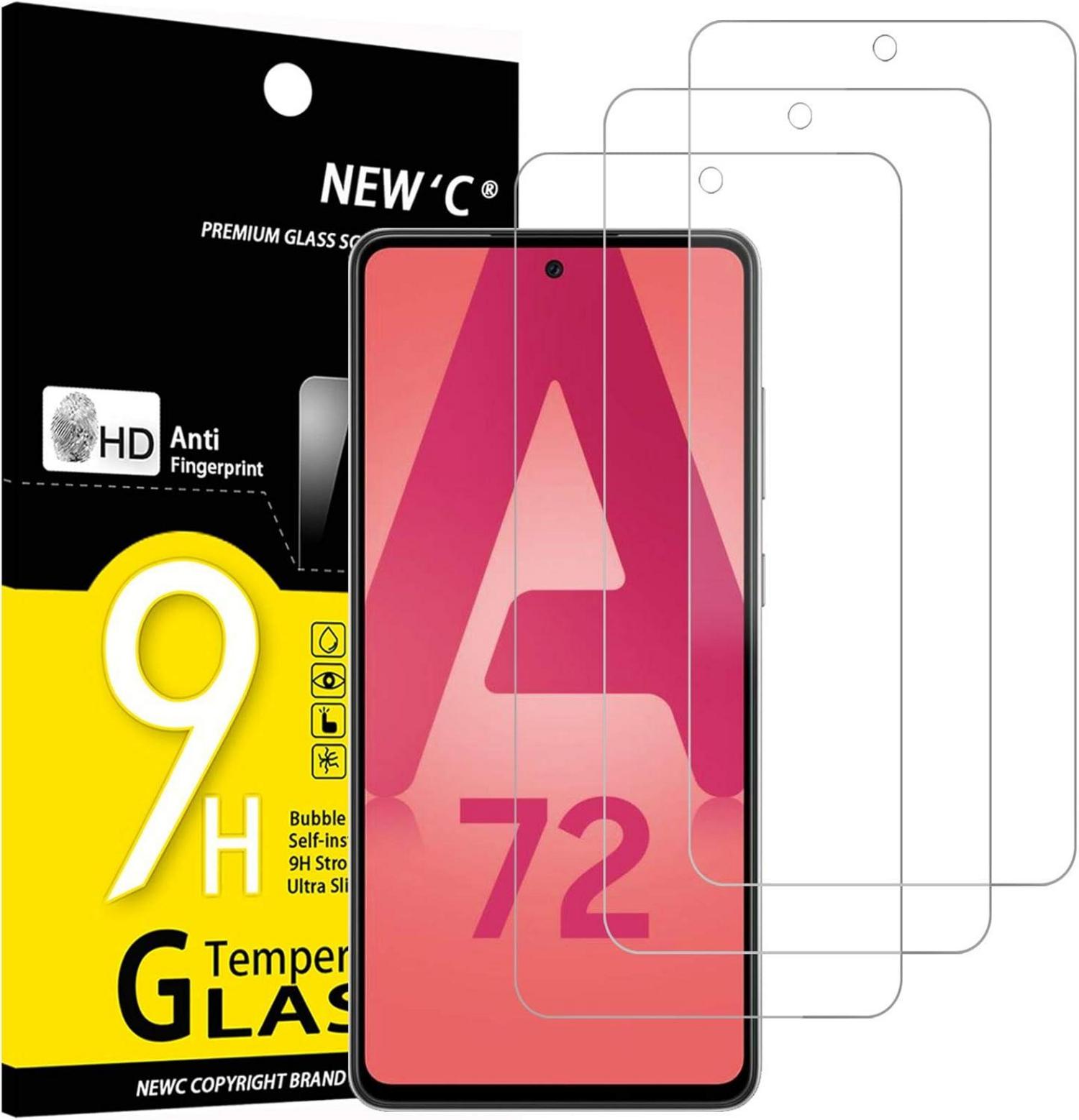 Panzer Schutz Glas Samsung Galaxy A72 5G 3 Stück 9H Härte Ultra-klar