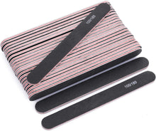 25er Set Schwarz Nagelfeilen 100/180 für Naturnägel & Salon