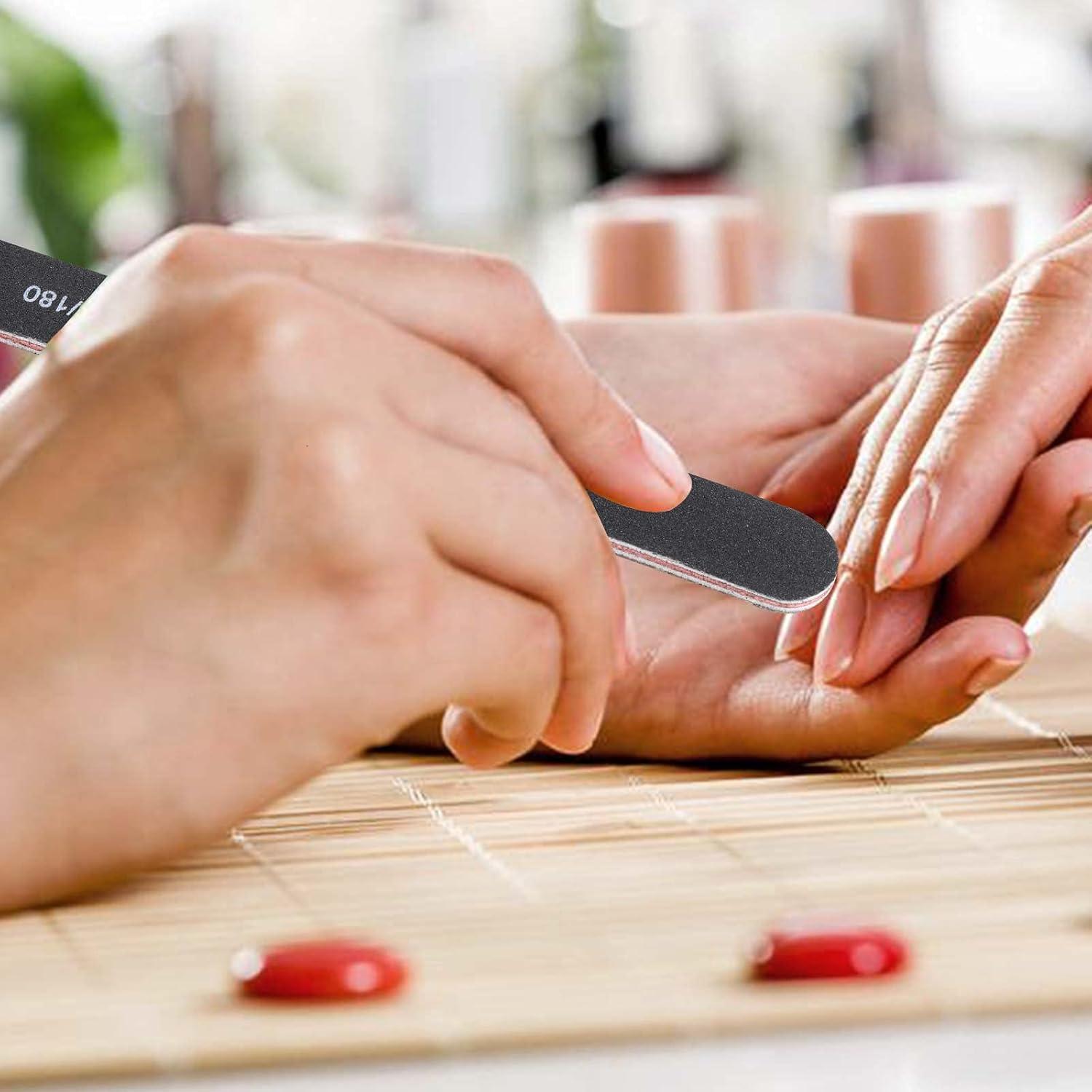 25 Nagelfeilen Set Schwarz 100/180 Naturnägel Salon Zuhause
