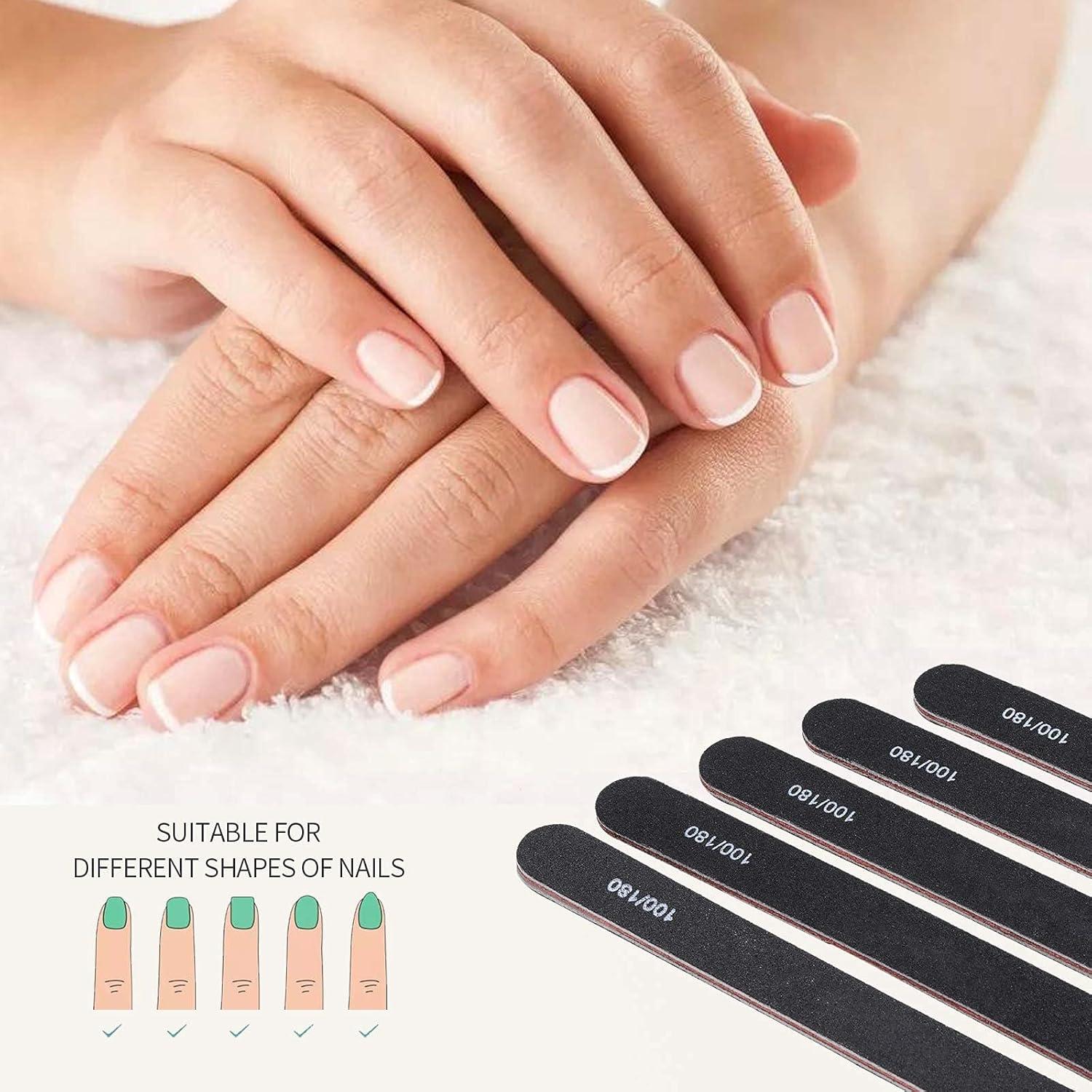 25 Nagelfeilen Set Schwarz 100/180 Naturnägel Salon Zuhause