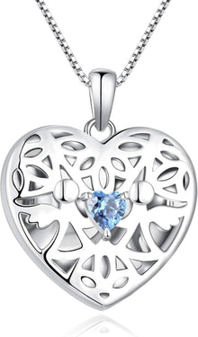 Herz Foto Medaillon Anhänger Schutzengel Kette Aquamarin