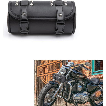 Motorrad Gabeltasche Mini Kunstleder Werkzeugbeutel Schwarz