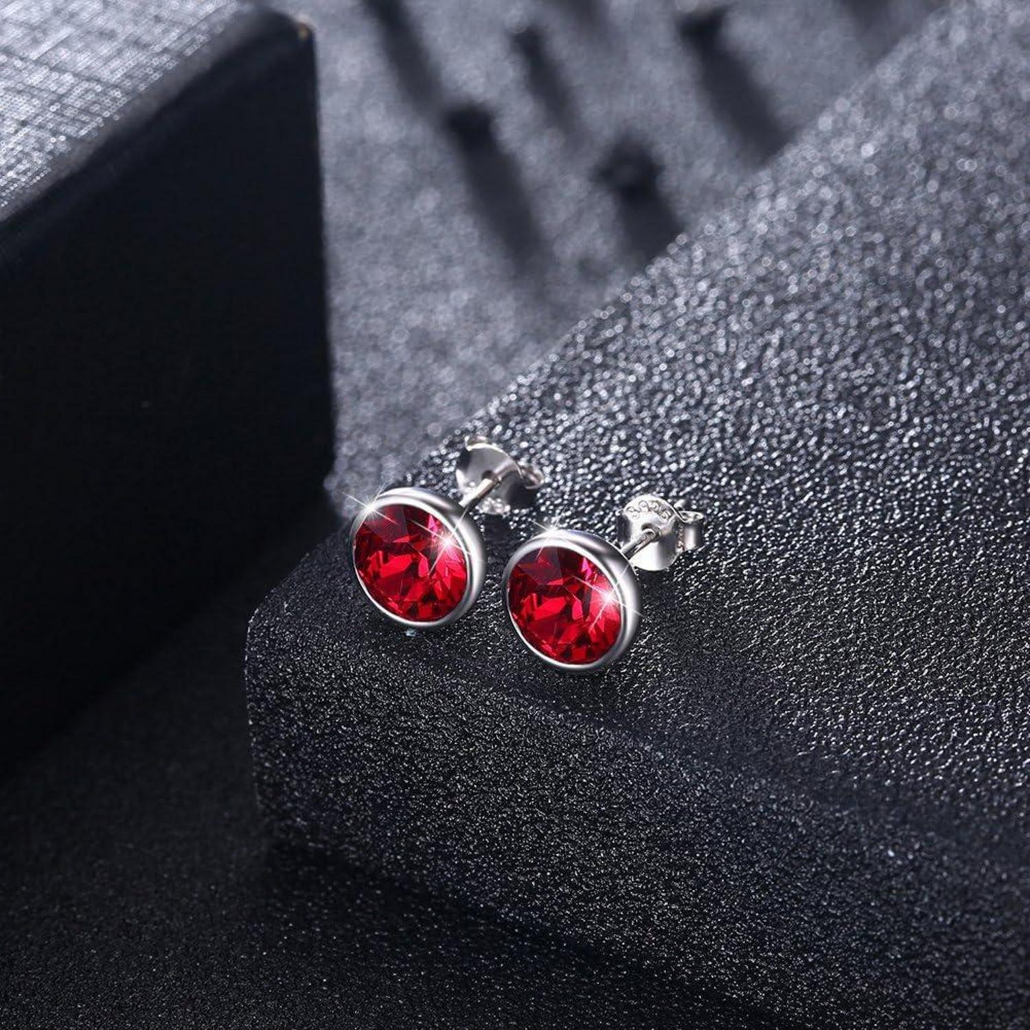 Josfeva Damen Ohrstecker 925 Silber Kristall Cluster Geschenkbox