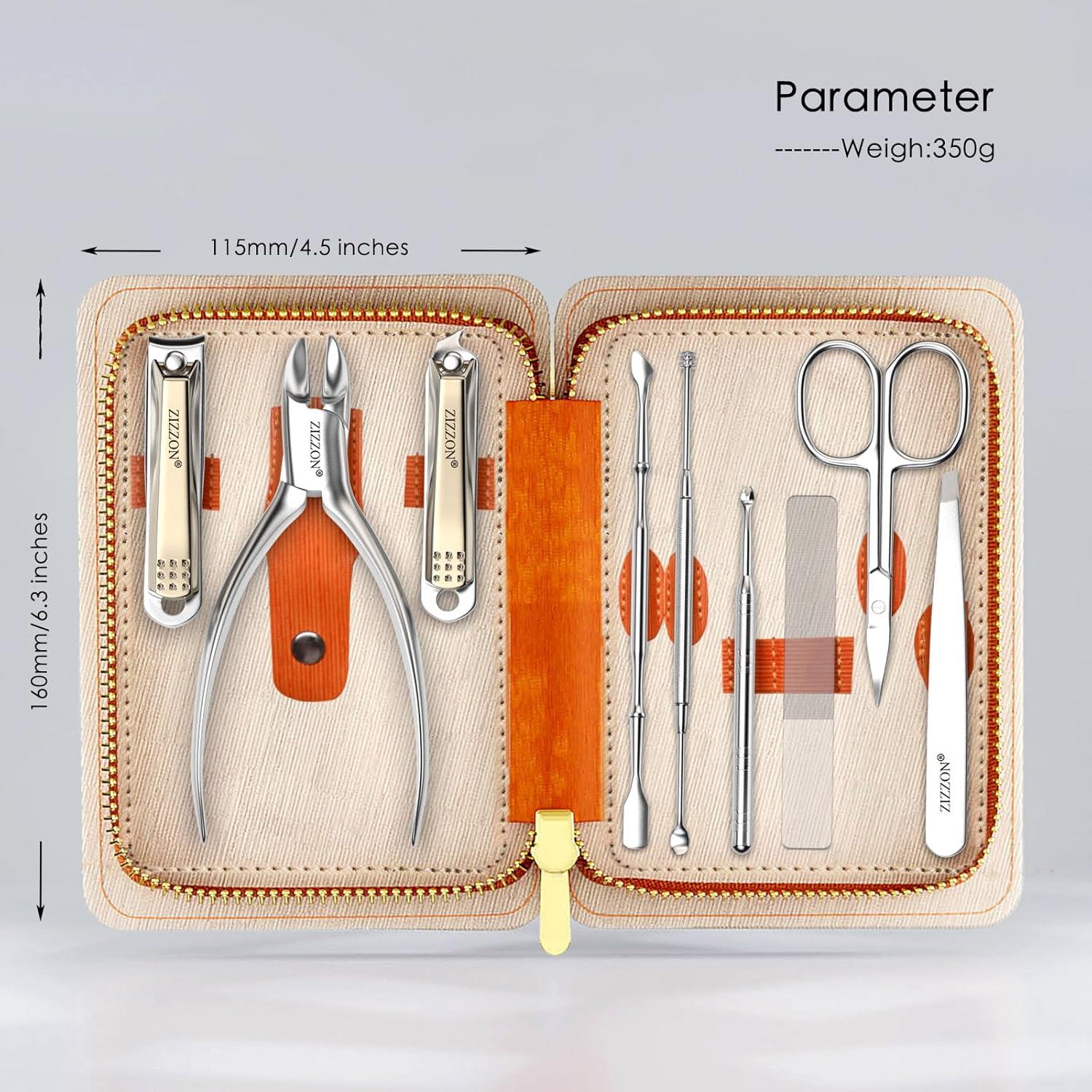 Maniküre-Set Edelstahl 9-in-1 Pediküre Fingernagelknipser Zehennagelknipser
