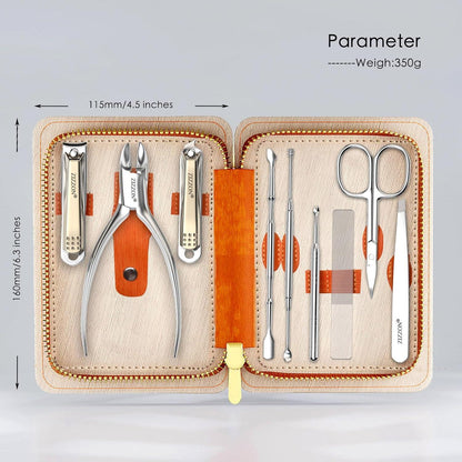 Maniküre-Set Edelstahl 9-in-1 Pediküre Fingernagelknipser Zehennagelknipser