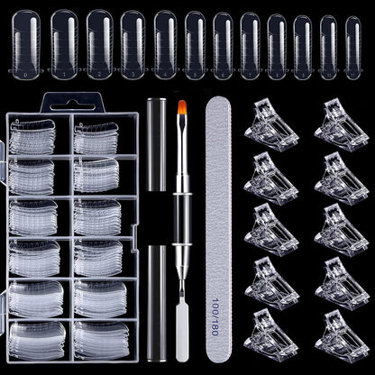 120er Nagelformen Set mit Pinsel & Nagelfeile für Polygel