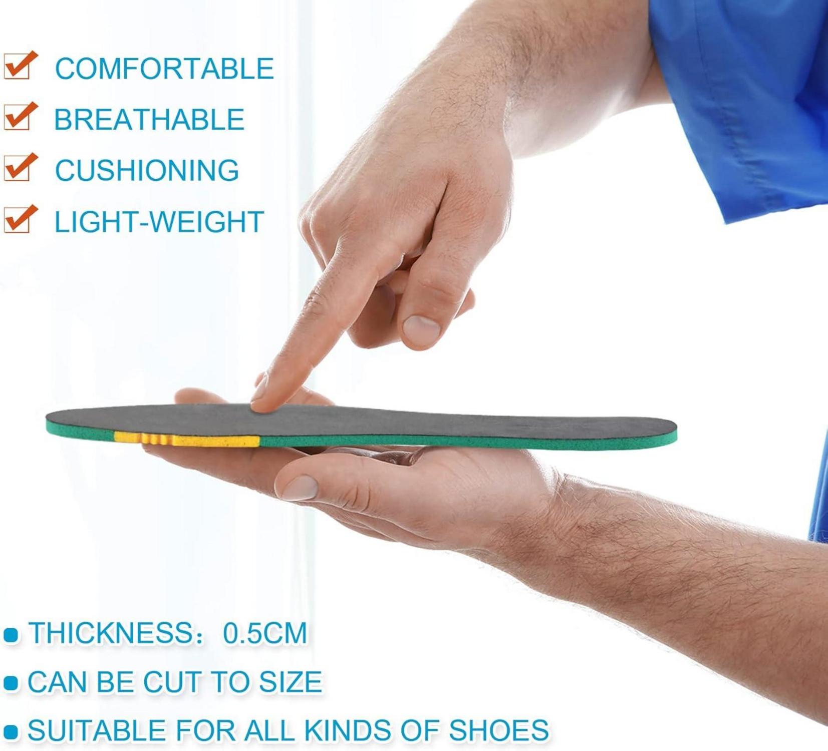 Knixmax Memory Foam Einlegesohlen für Sport und Freizeit - Grau Grün 40