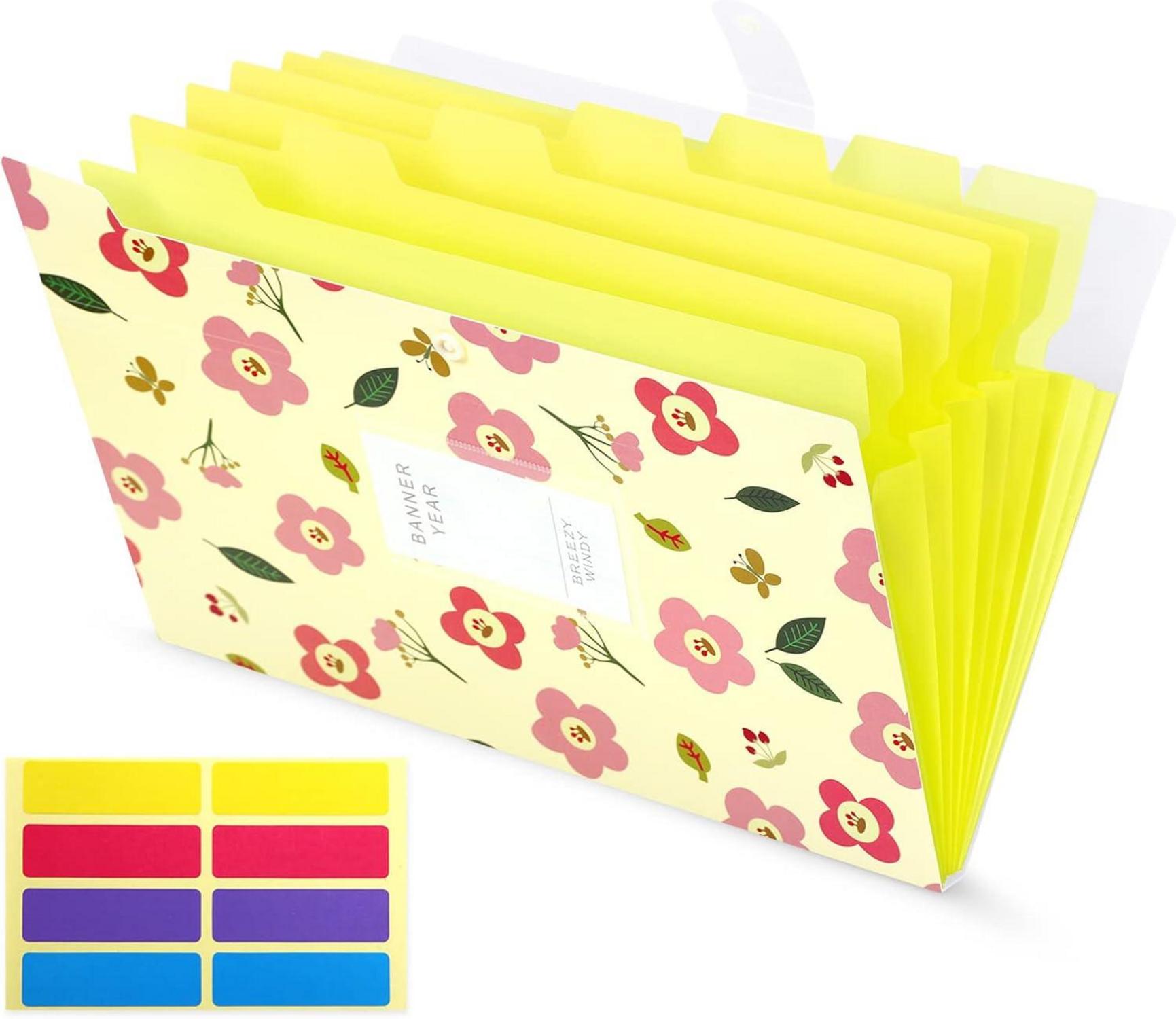 Fächermappe A4 Dokumentenmappe 8 Fächer Organizer gelb