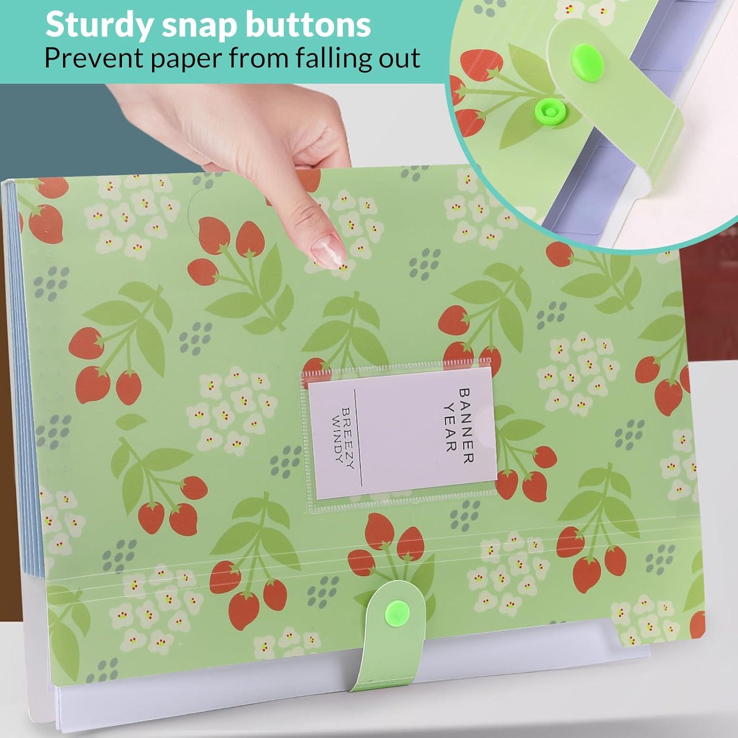 Fächermappe A4 Floral Bedruckt Dokumentenmappe 8 Tasche PP Organizer