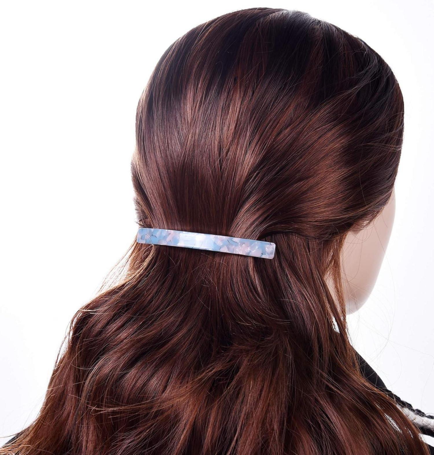 10cm Lange Automatic Haarspangen Zelluloid Leopard für Damen