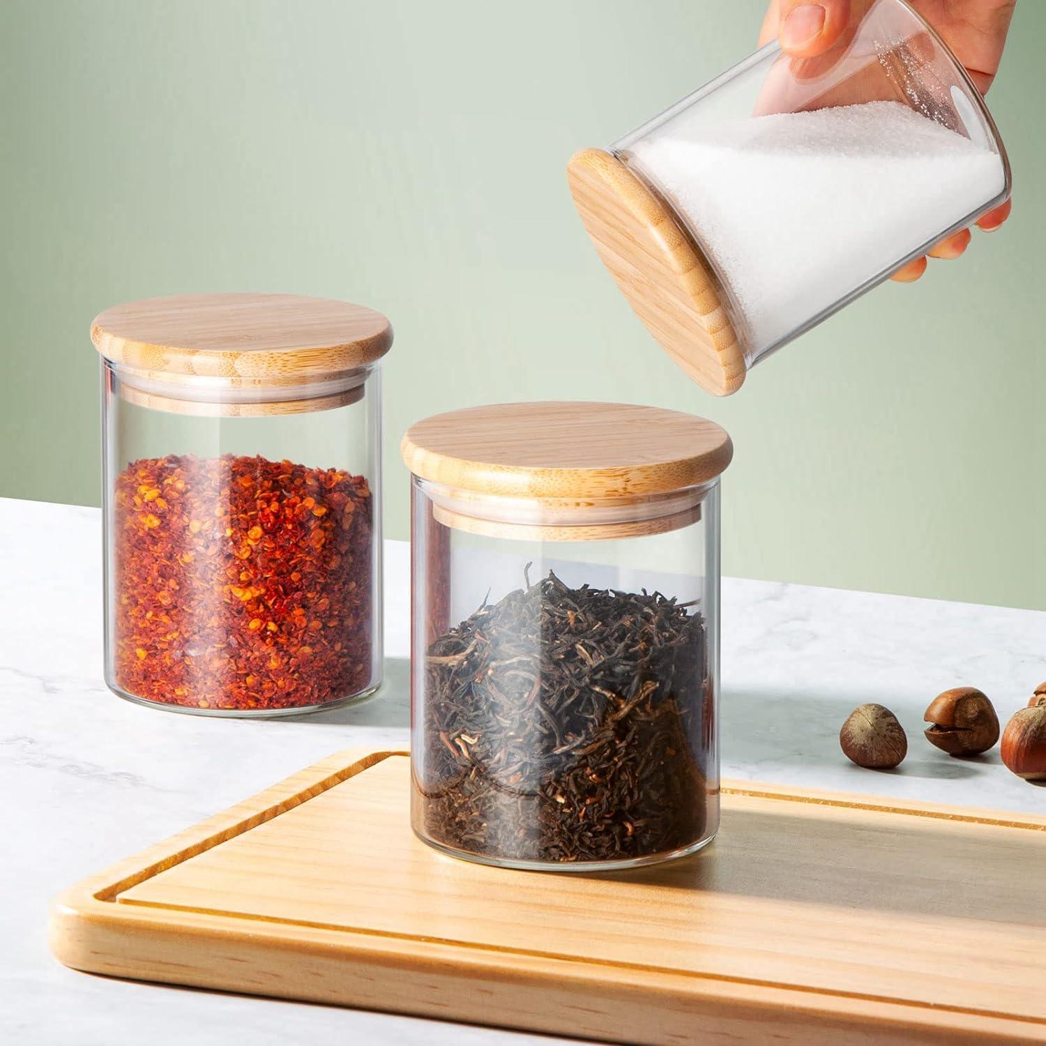 12er Set luftdichte Glas-Vorratsdosen 200ml Küche Tee Aufbewahrung