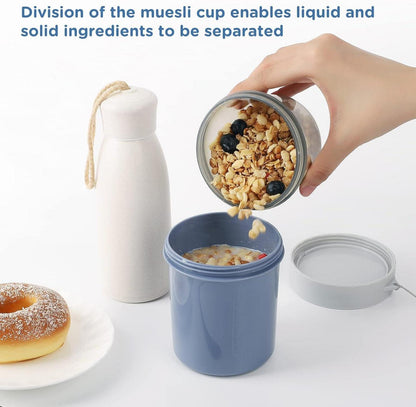 Müslibecher to Go Becher 560ml+310ml Auslaufsicher Joghurtbecher