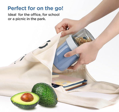 Müslibecher to Go Becher 560ml 310ml Auslaufsicher Joghurtbecher Blau