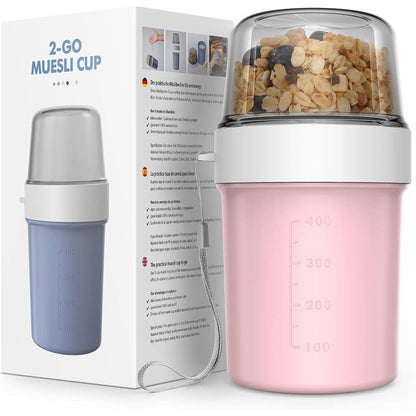 Müslibecher to Go Becher 560ml+310ml Auslaufsicher