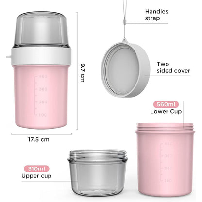 Müslibecher to Go Becher 560ml+310ml Auslaufsicher
