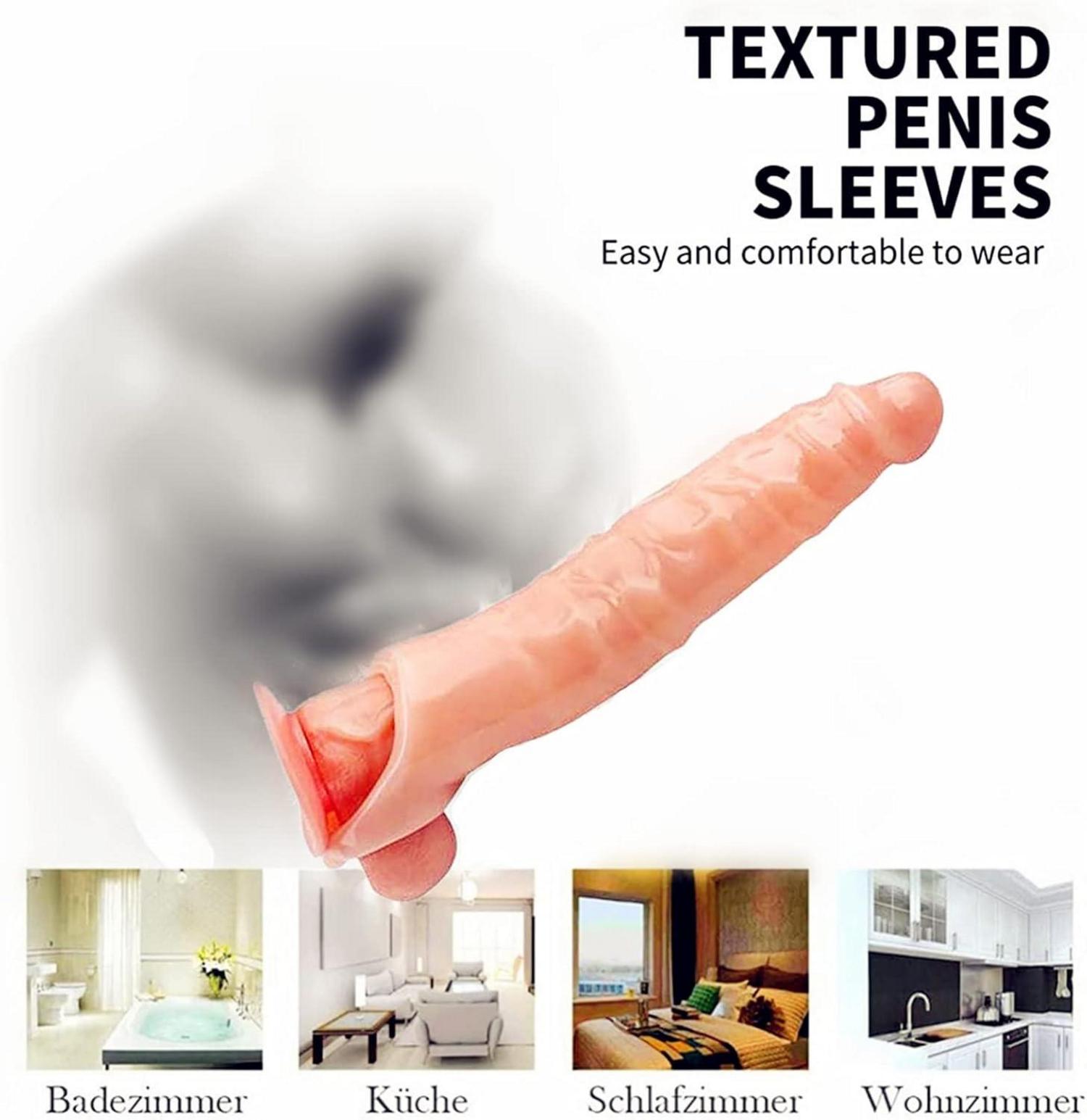 Pennisverlängerung Hülle Realistische Dildo Penis Sleeve 28CM Sex Toyset