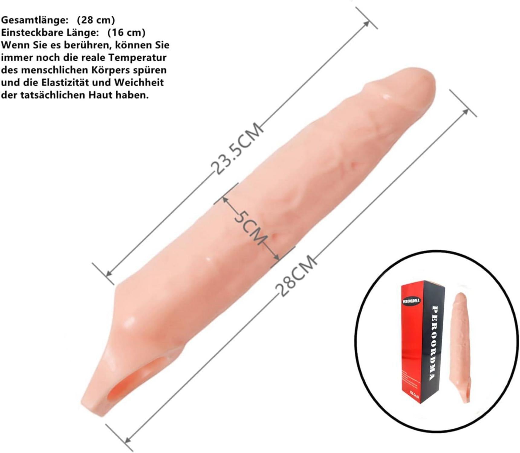 Realistische Dildo Penisverlängerung Hülle 28CM Sexspielzeug für Männer