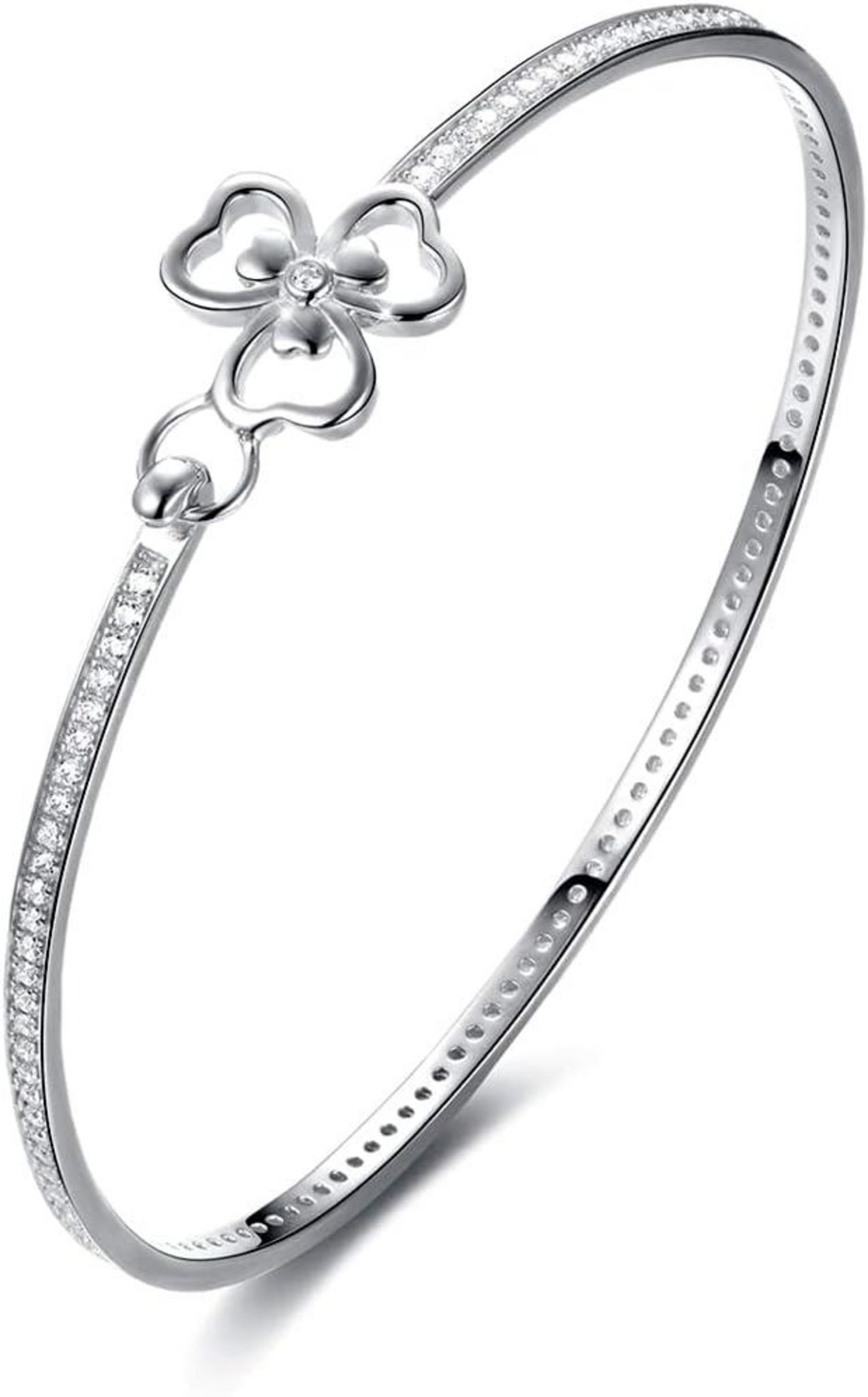 Armband Damen Silber 925 Zirkonia Kristall Blumen Design 133 Stück