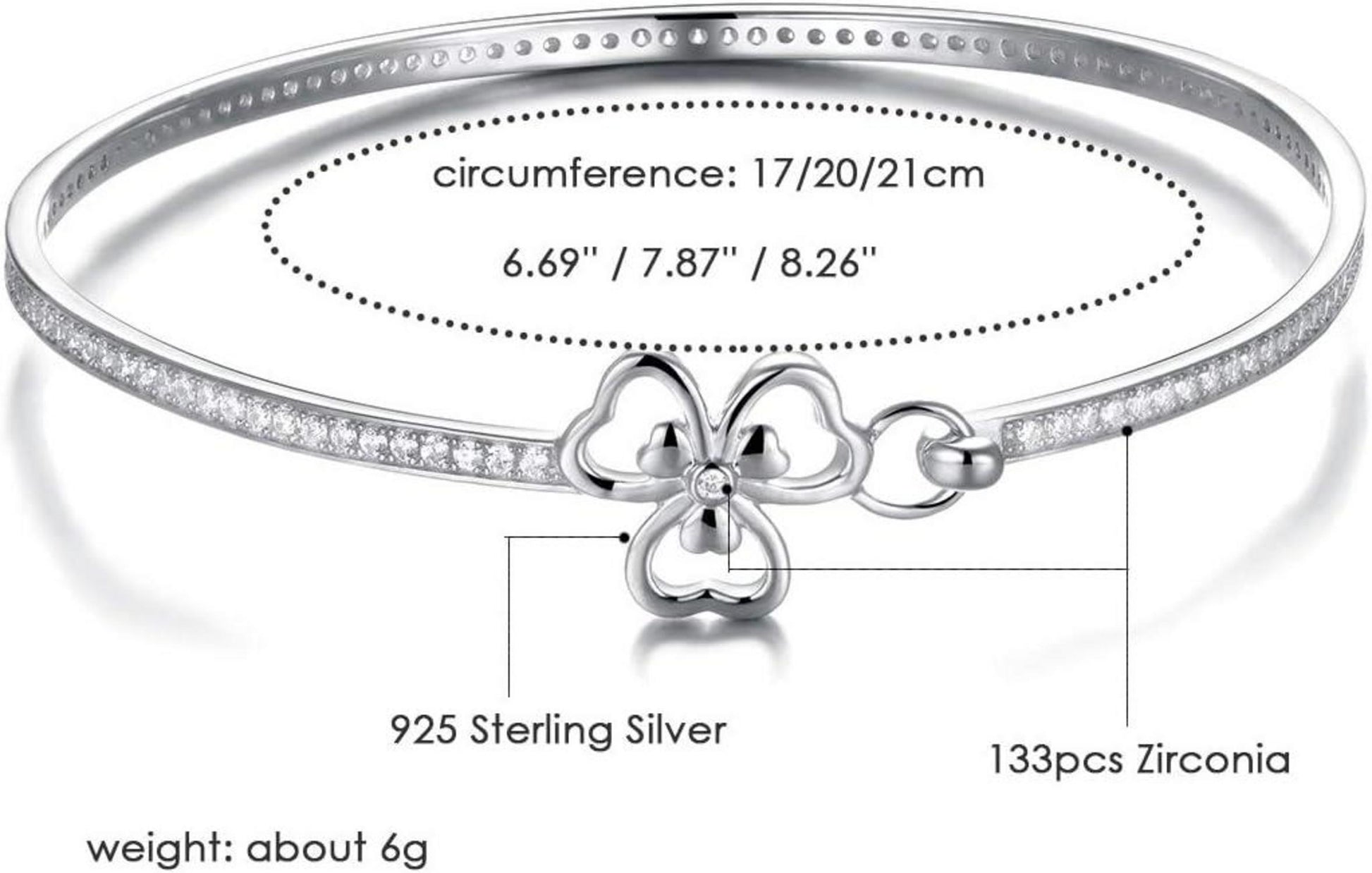 Armband Damen Silber 925 Zirkonia Kristall Blumen Geschenke
